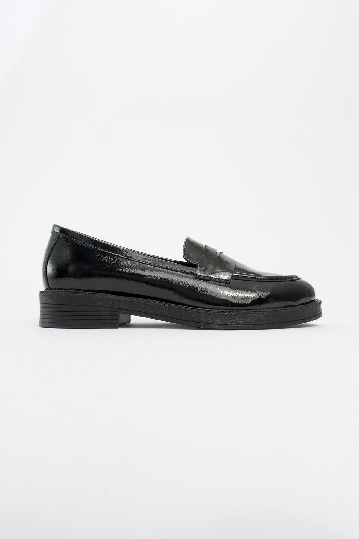 Bree - Black Patent Platform Leather Loafers (Women)