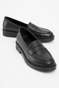 Bree - Black Genuine Leather Loafer (Women)