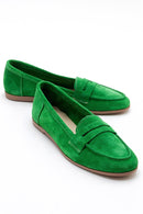 Dorothy - Green Suede Leather Loafers