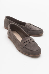 Dorothy - Dark Brown Suede Leather Loafers