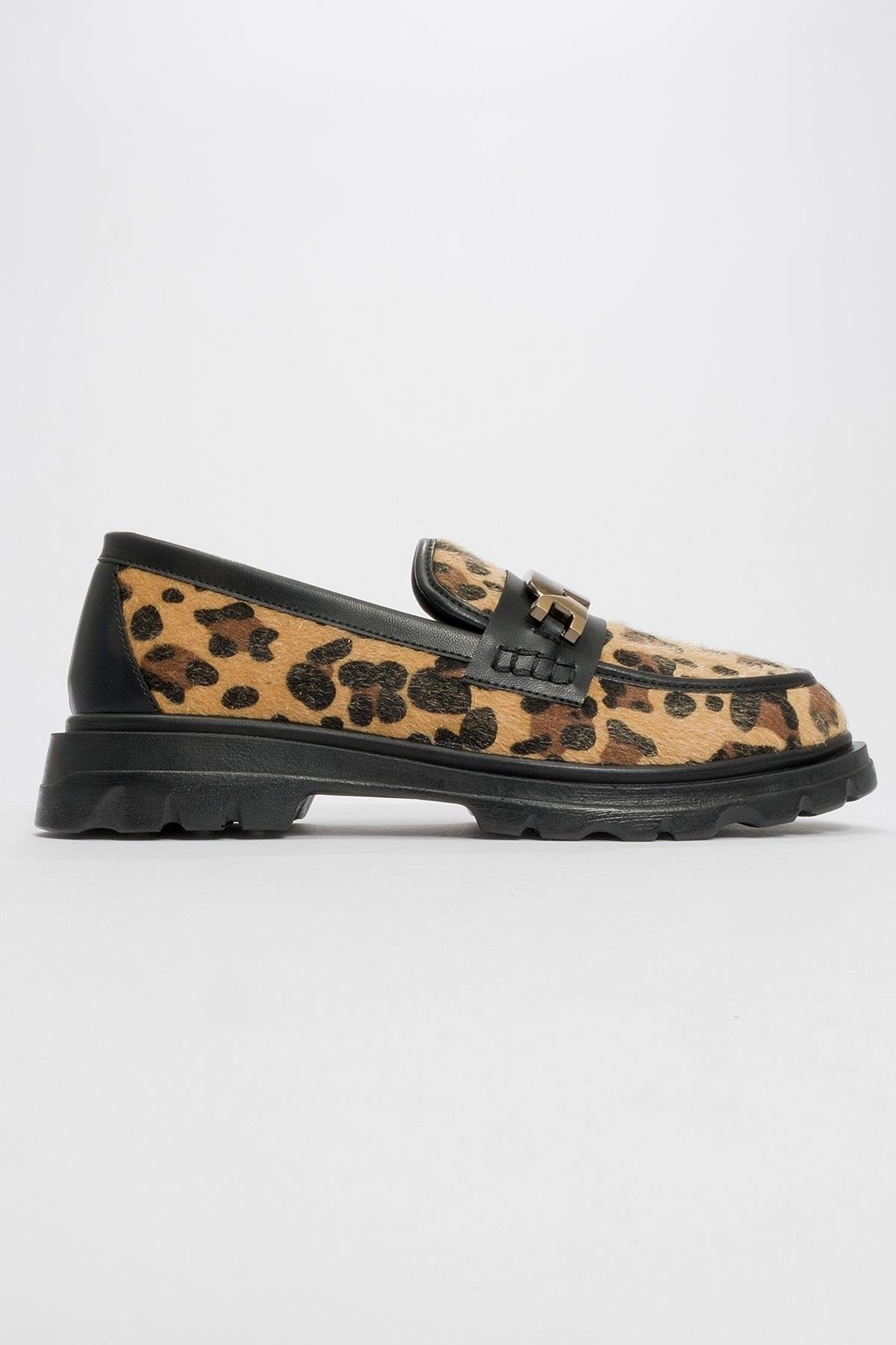 Pray - Black And Yellow Patterned Buckle Loafer (Women)