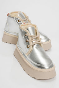 Ovela - Silver Chunky Sole Lace-Up Sport Boot (Women)