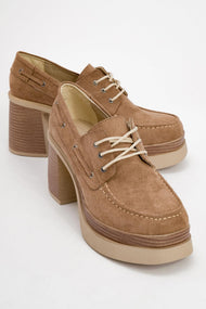 Dudley - Taupe Platform Heel Shoe (Women)