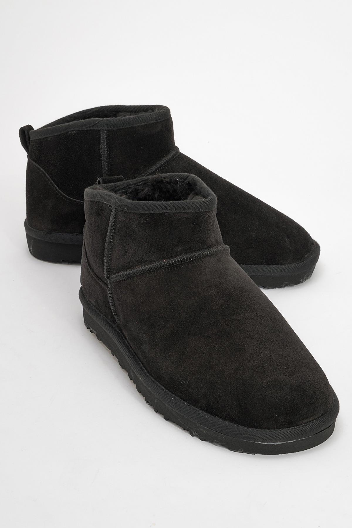 Pair Black Suede Leather Ankle Boot (Women)