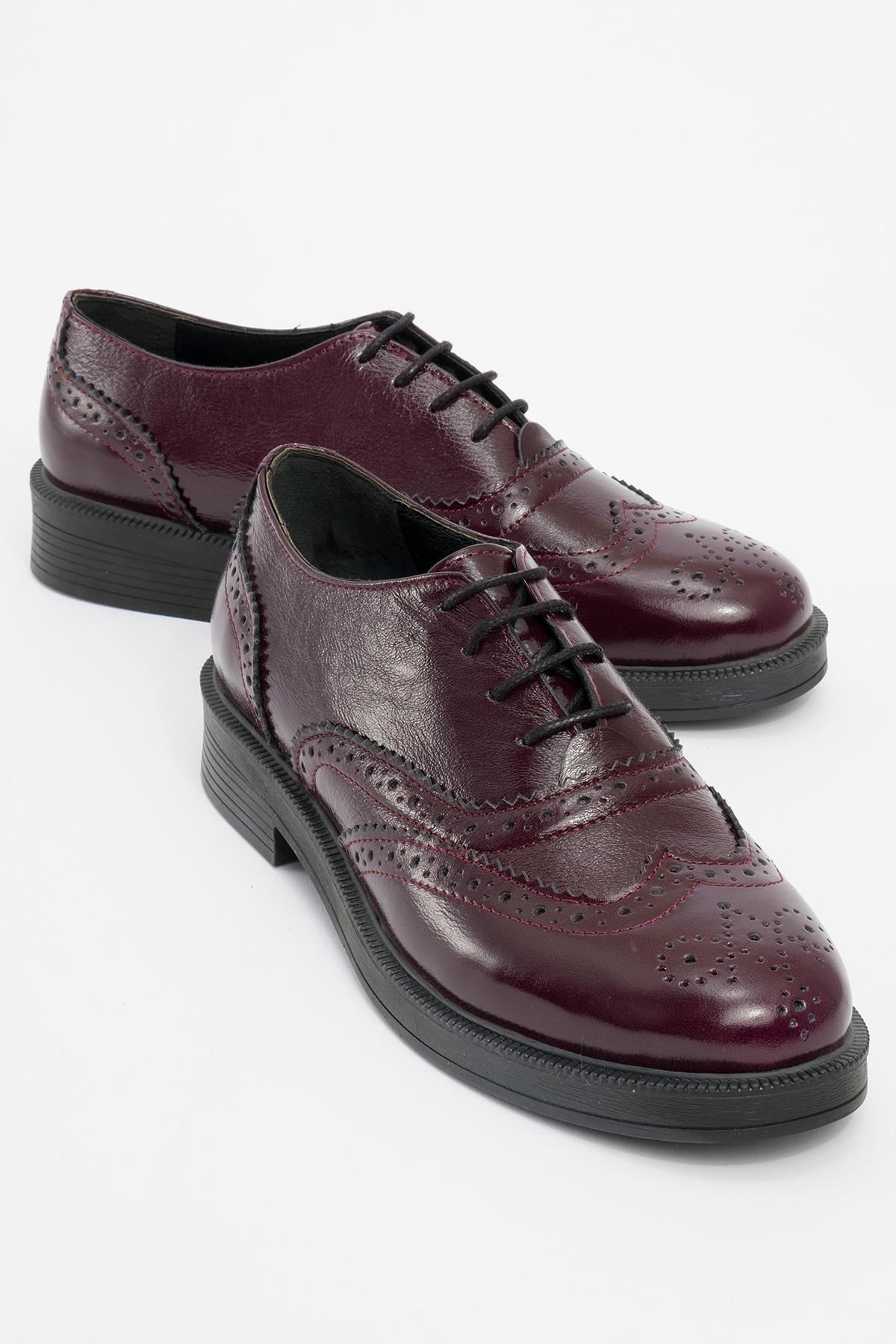 Avra - Burgundy Patent Leather Oxford Shoes (Women) Burgundy 9 Avra - Burgundy Patent Leather Oxford Shoes (Women) Burgundy 9