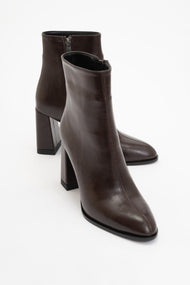 Jewel Brown High Heel Boot (Women)