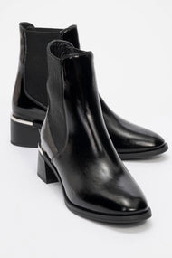 Neiva Black Patent Leather Chelsea Boot (Women)