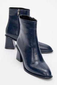 Alba - Navy Block Heel Boot (Women)