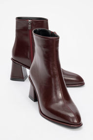Alba Burgundy Block Heel Boot (Women)