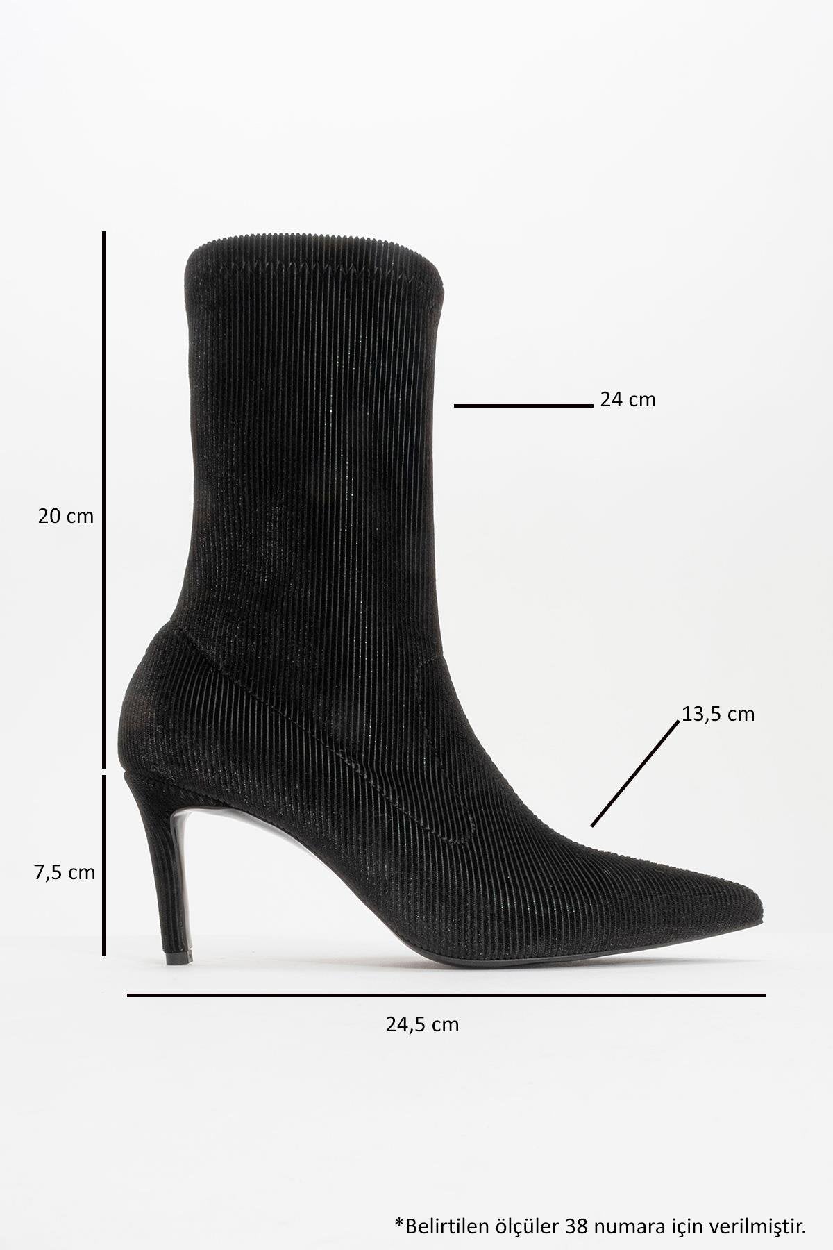 Thalin - Black Slim Heel Pointed Toe Boot (Women)