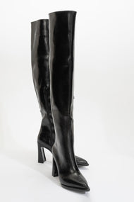 Lepa - Black Chunky Heel Over-The-Knee Boot (Women)