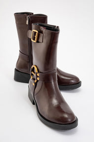 Fies Burgundy Buckled Boot (Women)