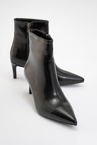 Noya - Black Pointed Toe Slim Heel Boot (Women)