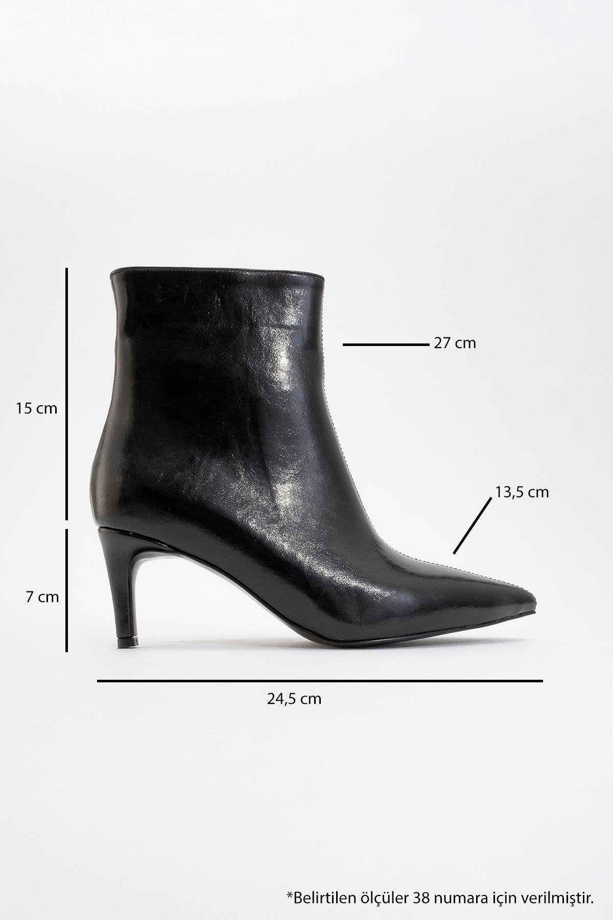 Noya - Black Pointed Toe Slim Heel Boot (Women)