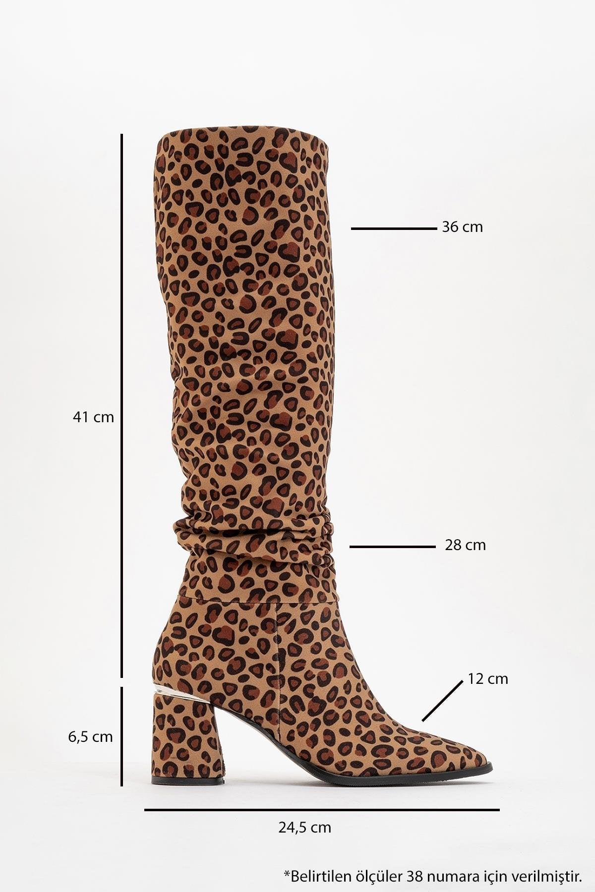 120 - Black Yellow Patterned Gusseted Knee-High Boot (Women)