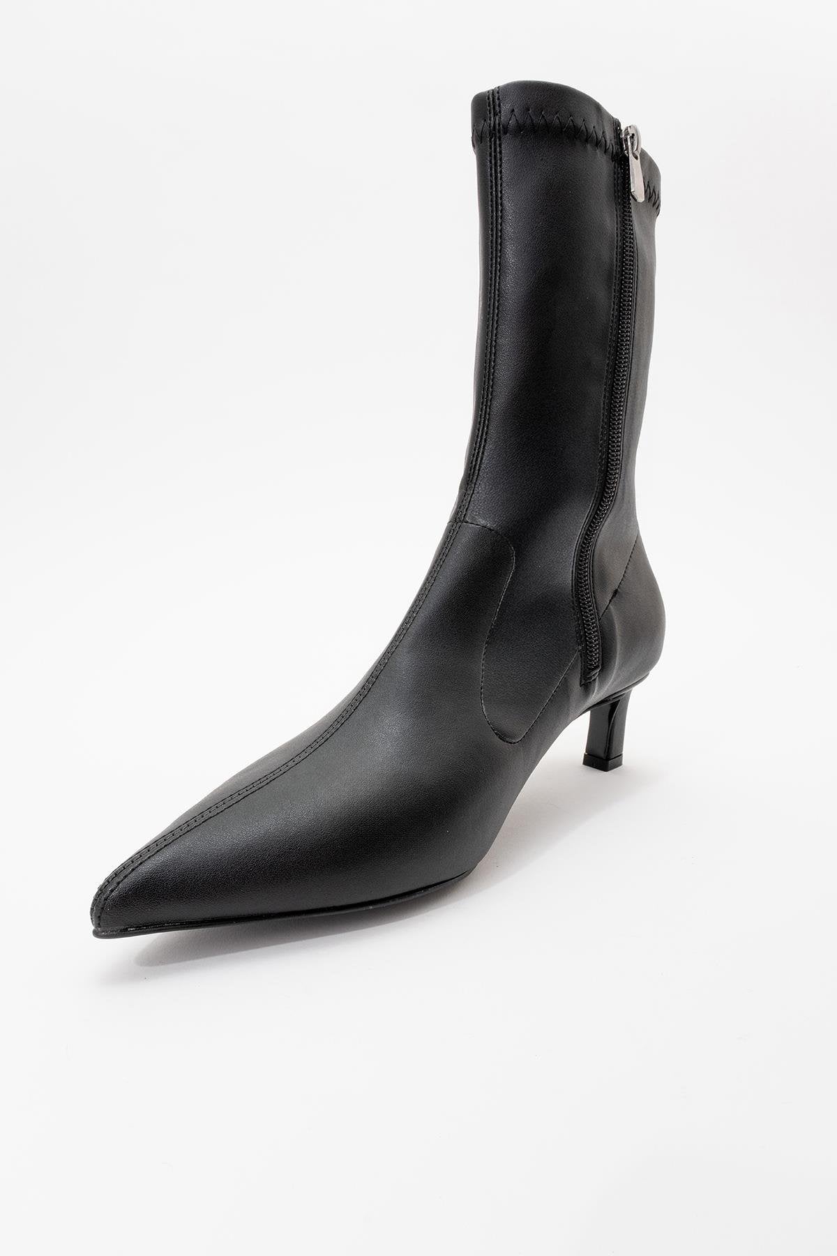 Lewin Black Pointed Toe Stiletto Boot (Women)