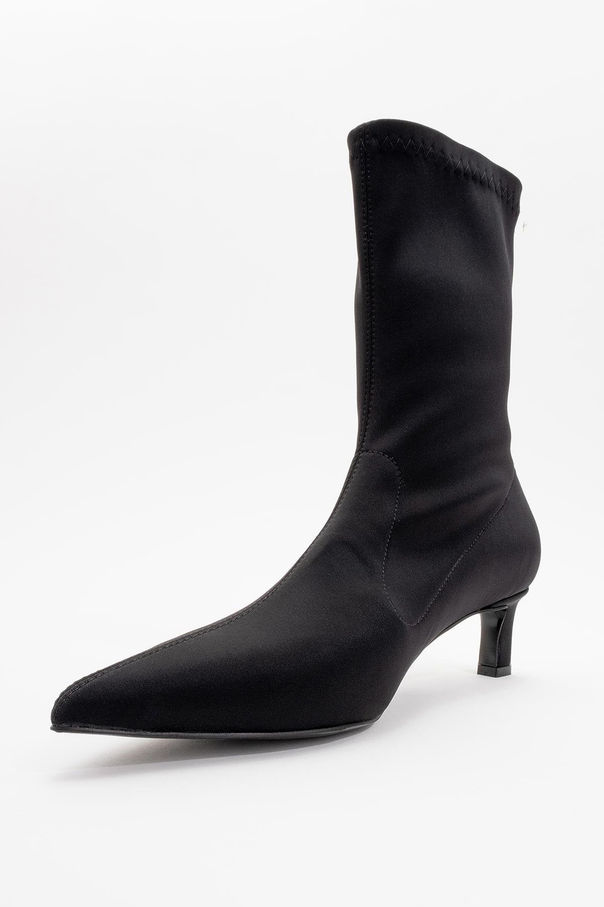 Lewin Black Stretch Pointed Toe Stiletto Boot (Women)
