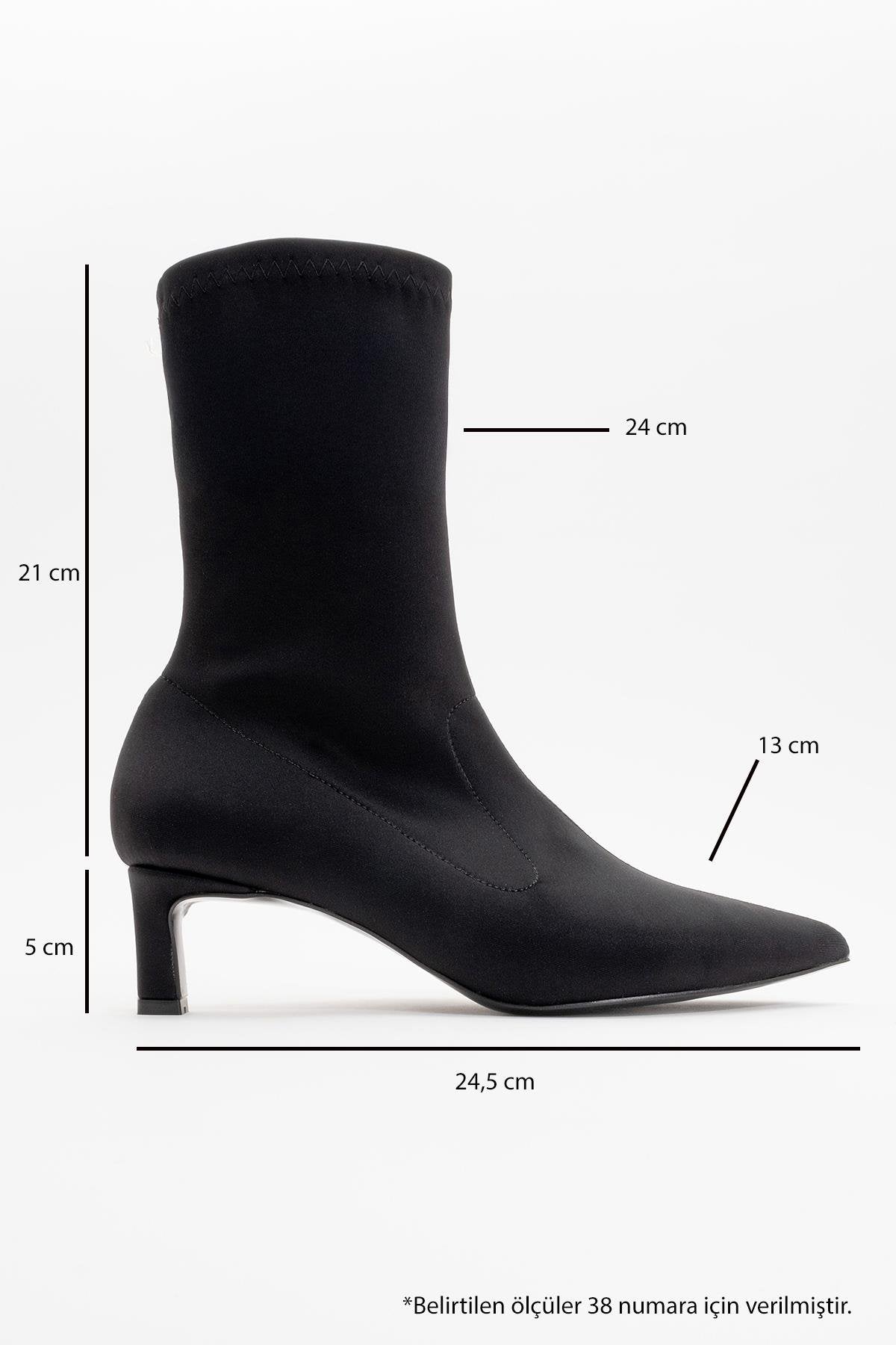 Lewin Black Stretch Pointed Toe Stiletto Boot (Women)