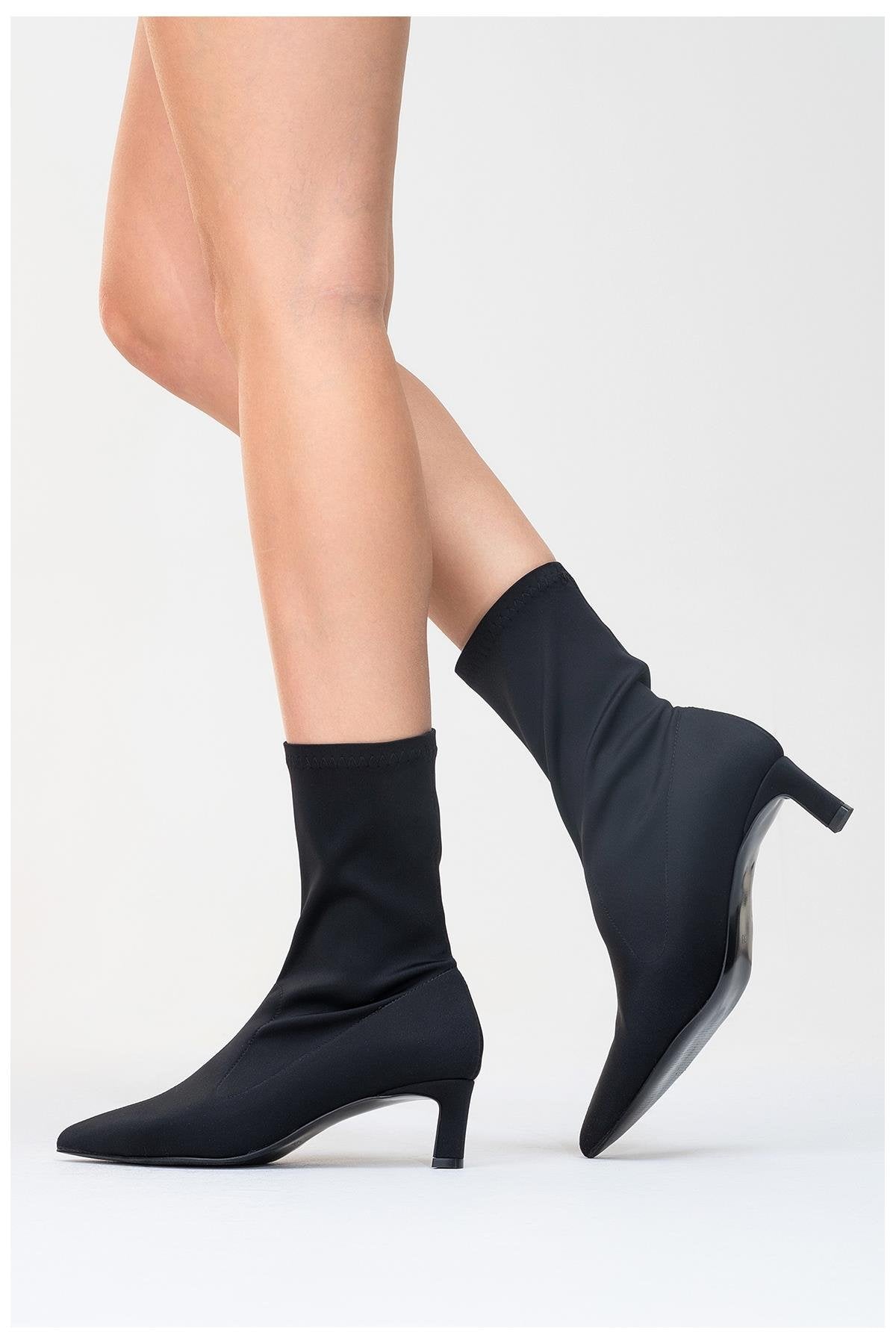 Lewin Black Stretch Pointed Toe Stiletto Boot (Women)