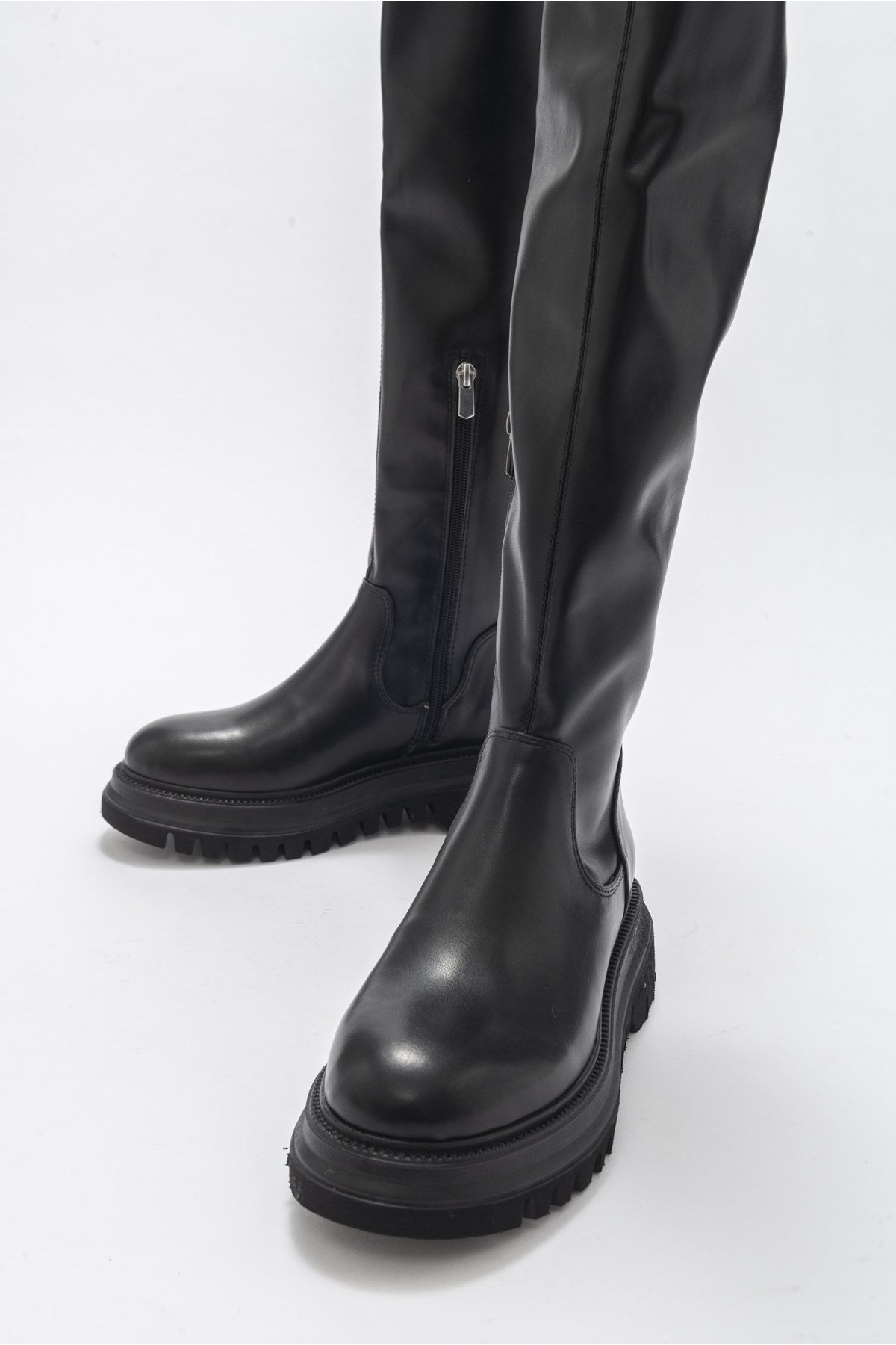 Chip - Black Knee-High Boot (Women)