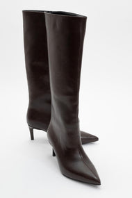 Cassandra Brown Cilt High‑Heel Boot (Women)