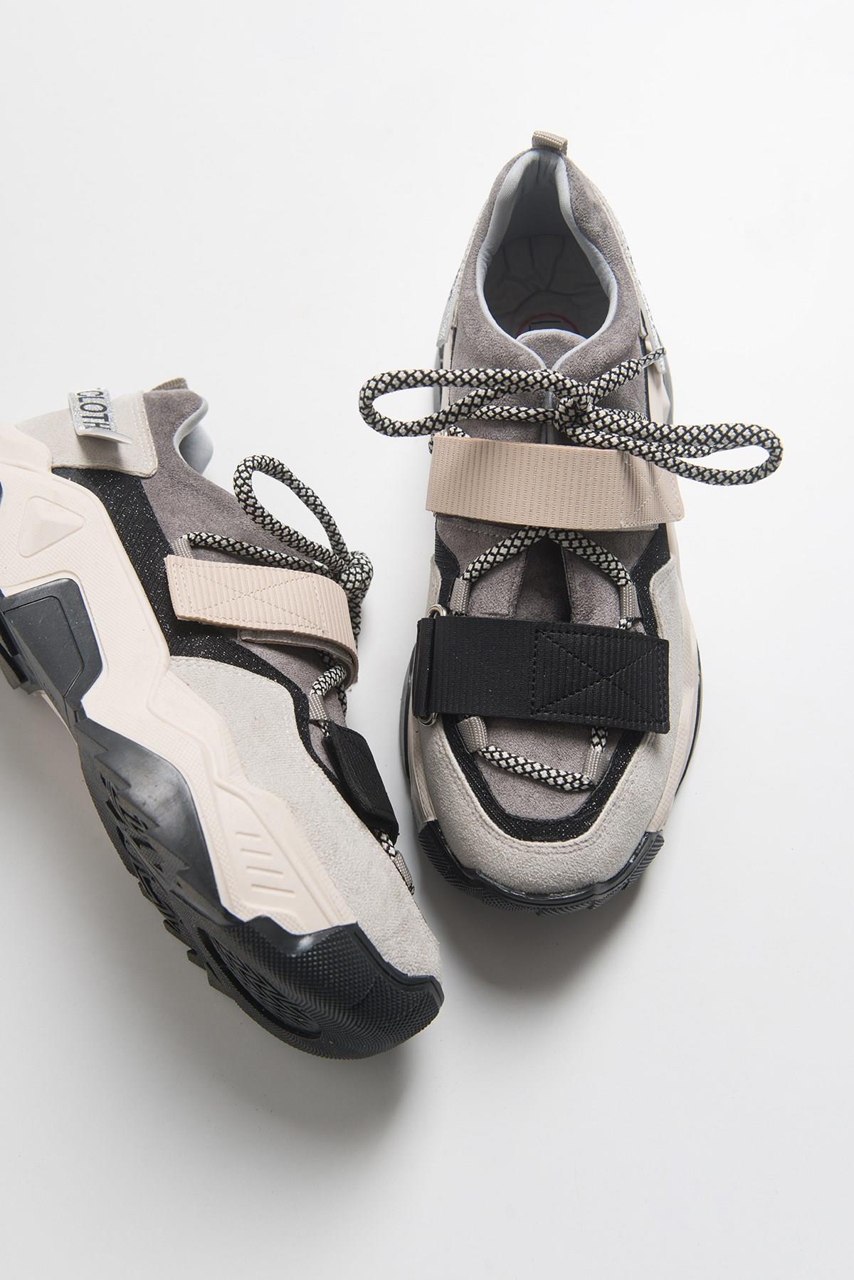 Lulen - Black Taupe Glitter-Logo Velcro Sport Sneaker (Women)