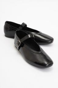 Matilda - Black Patent Leather Mary Jane Flats