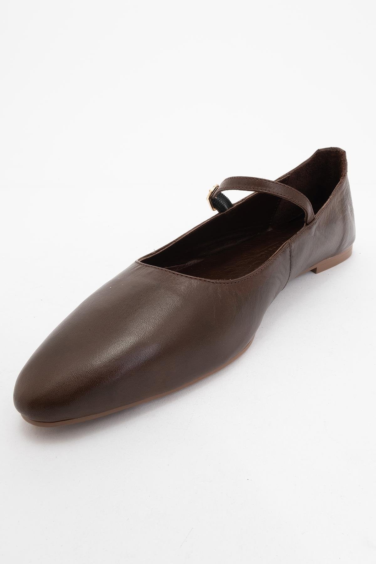 Lara - Brown Leather Mary Jane Flats