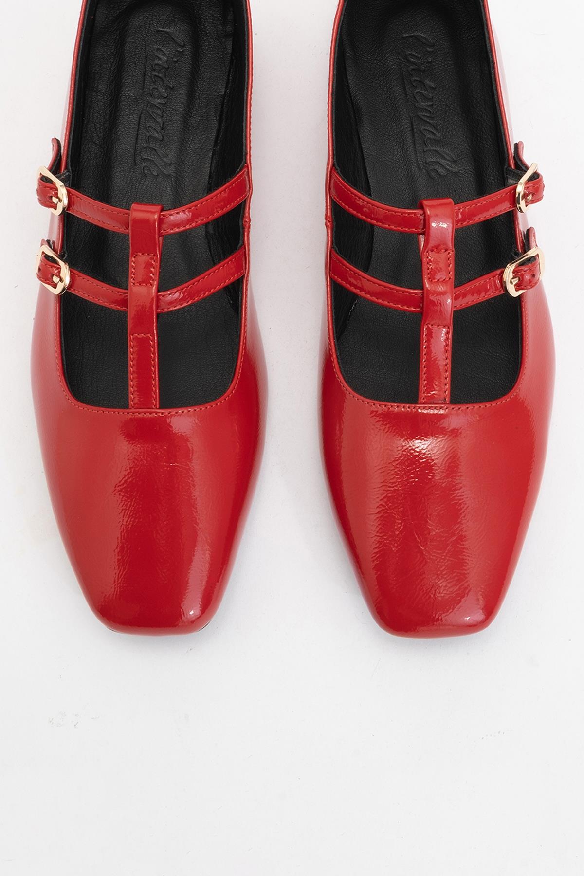 Starling - Red Leather Mary Jane Flats (Women)