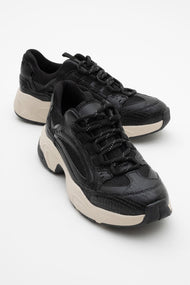 Bambi - Black Printed Mesh Sneakers (Women)