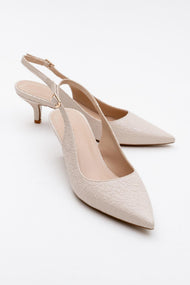 Value - Beige Patterned Heeled Shoe (Women)