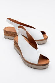 Blom - White Leather Platform Sandal (Women)