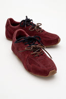 Selena - Burdungy Suede Leather Sneakers (Women)
