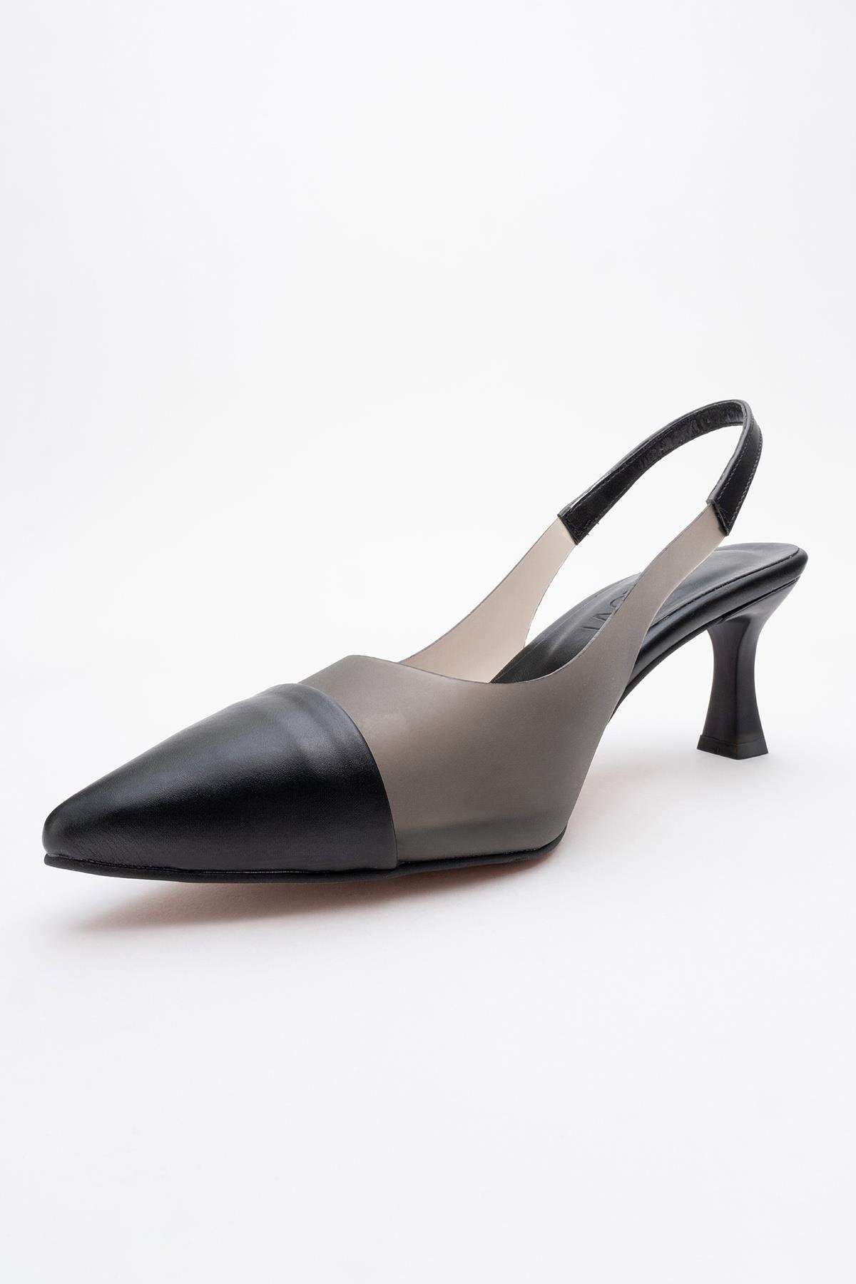 Moore - Black Transparent Open Back Pointed Toe Pump (Women)