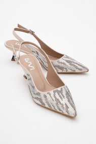 Ushes - Beige Short Heel Dress Shoe (Women)