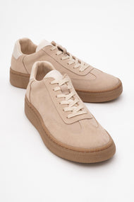 Fiore - Beige Leather Sneakers (Women)