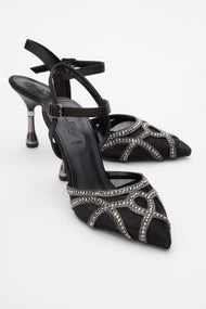 Volby - Black Embellished Evening Shoe (Women)