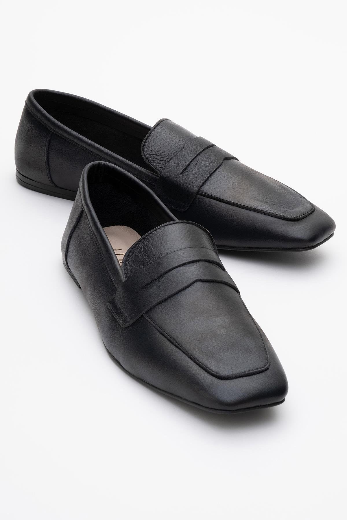Morne - Black Leather Loafers (Women)