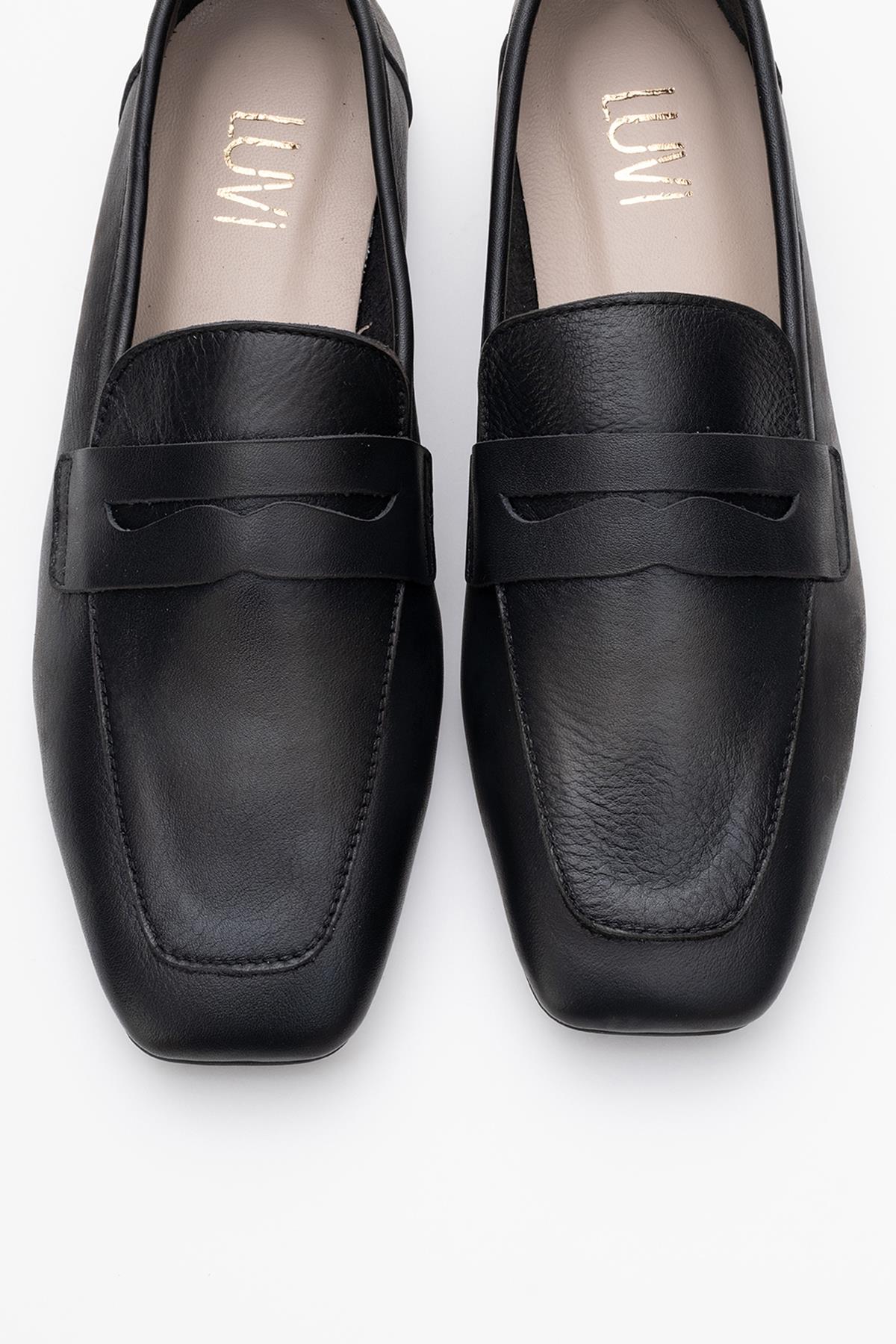 Morne - Black Leather Loafers (Women)