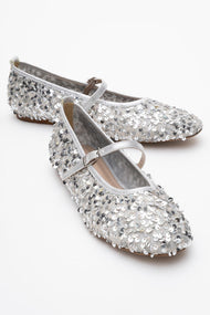 Lush - Silver Sequin Single-Strap Ballet Flat (Women)