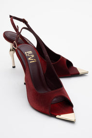 Barly - Burgundy Pointed Toe Stiletto Pump (Women)