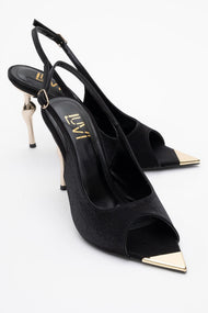 Barly - Black Pointed Toe Stiletto Pump (Women)