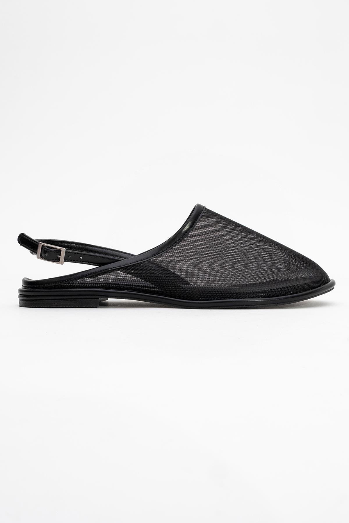 Shen Black Mesh Sandal (Women)