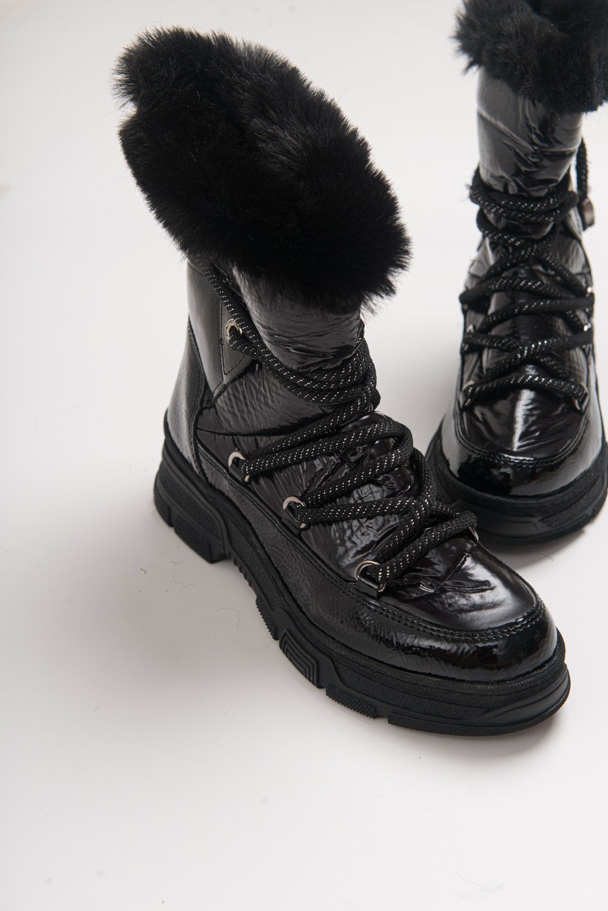 Rosie Black Fur-Lined Winter Boot (Women)