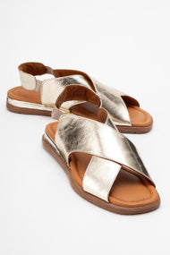 706 - Gold Leather Thong Sandals (Women)