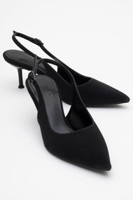 Caisa - Black Glitter Slingback Pointed Toe Pump (Women)