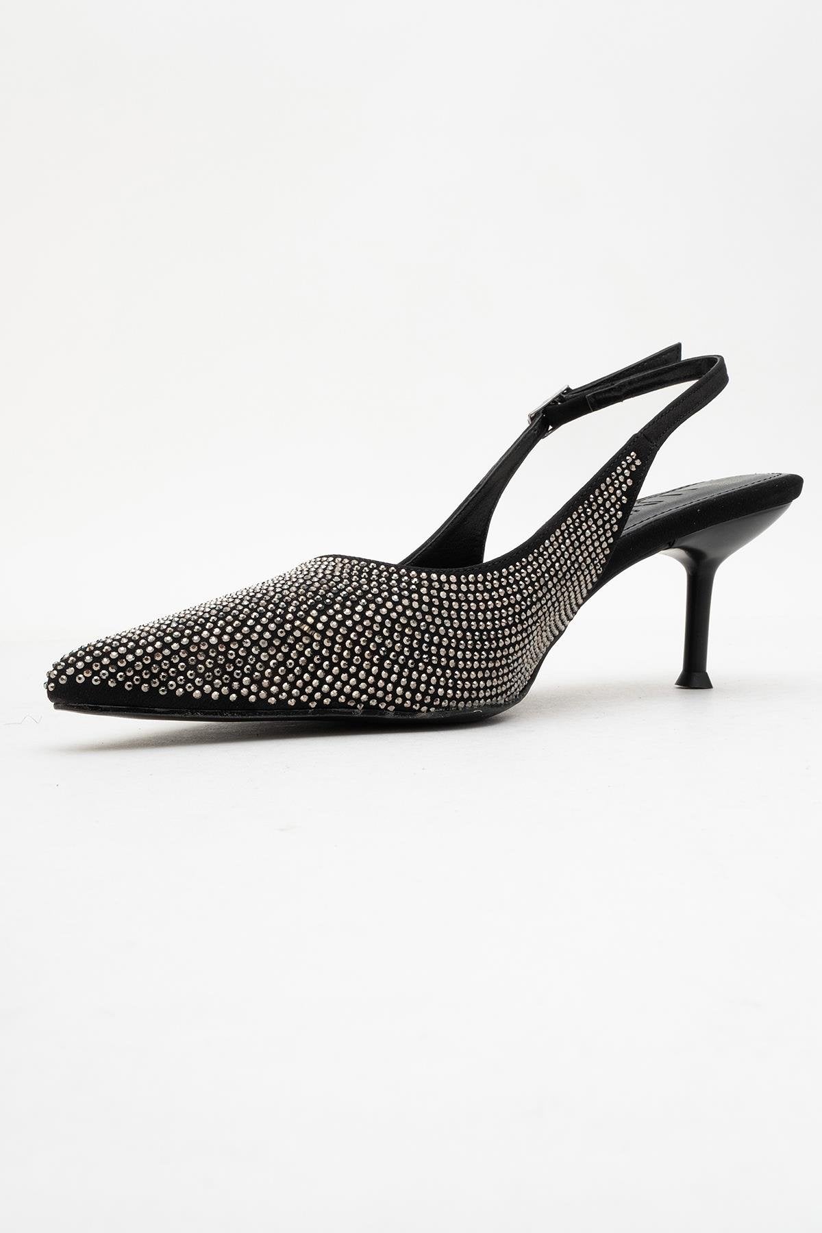 Novs - Black Embellished Stiletto Evening Shoe (Women)