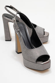 Glora - Platinum Glitter Platform Heel Evening Shoe (Women)