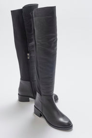 Cassie Black Leather Boot (Women)