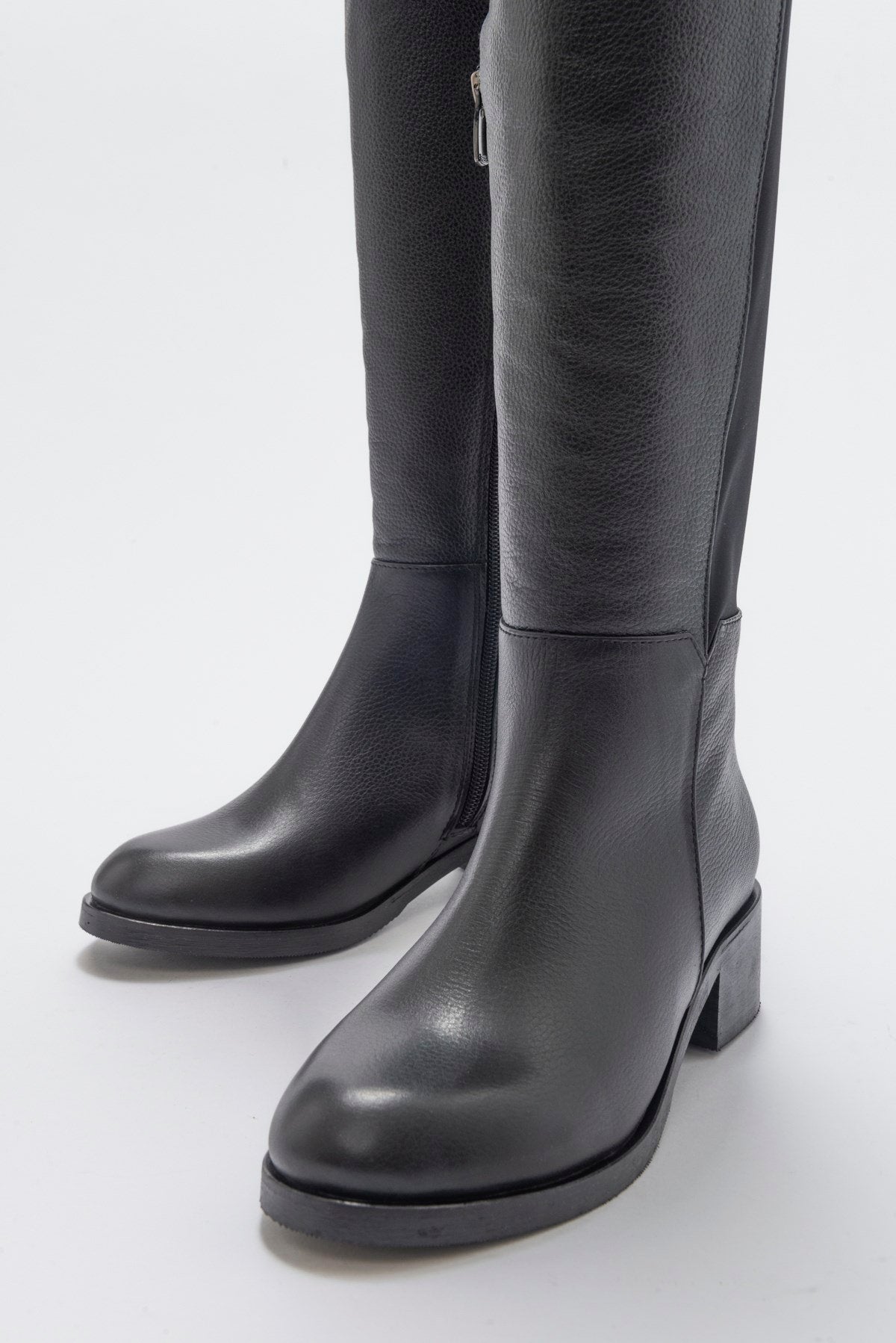 Cassie Black Leather Boot (Women)